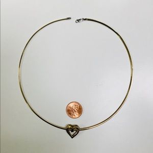 10k white and yellow gold heart pendant